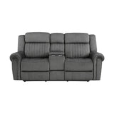 9204CC-2PW Power Double Reclining Love Seat with Center Console - Luna Furniture