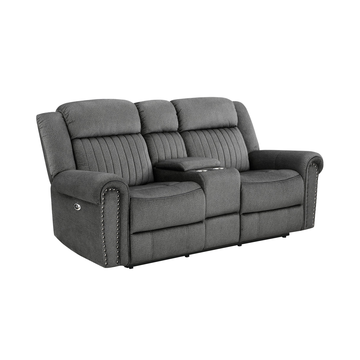 9204CC-2PW Power Double Reclining Love Seat with Center Console - Luna Furniture