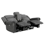 9204CC-2PW Power Double Reclining Love Seat with Center Console - Luna Furniture