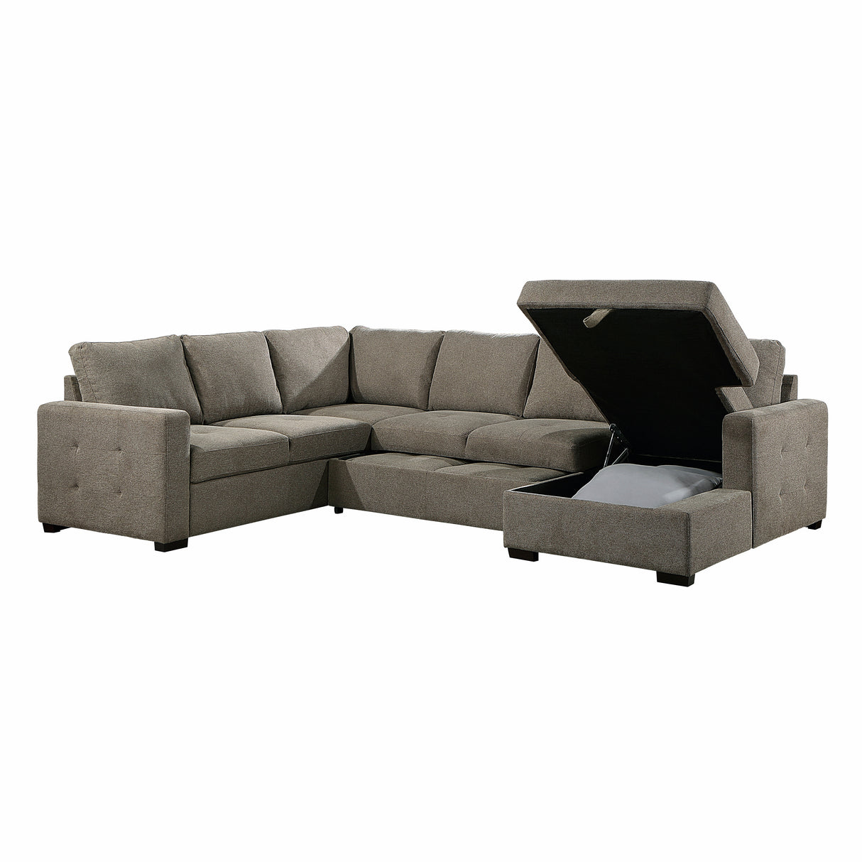 Elton Brown RAF Storage Sleeper Sectional from Homelegance - Luna Furniture