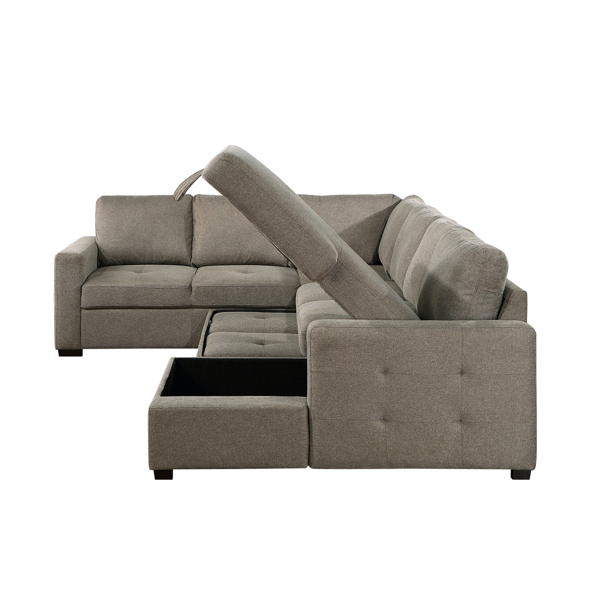 Elton Brown RAF Storage Sleeper Sectional from Homelegance - Luna Furniture