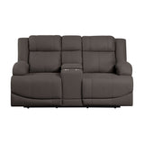 Camryn Chocolate Power Double Reclining Loveseat from Homelegance - Luna Furniture