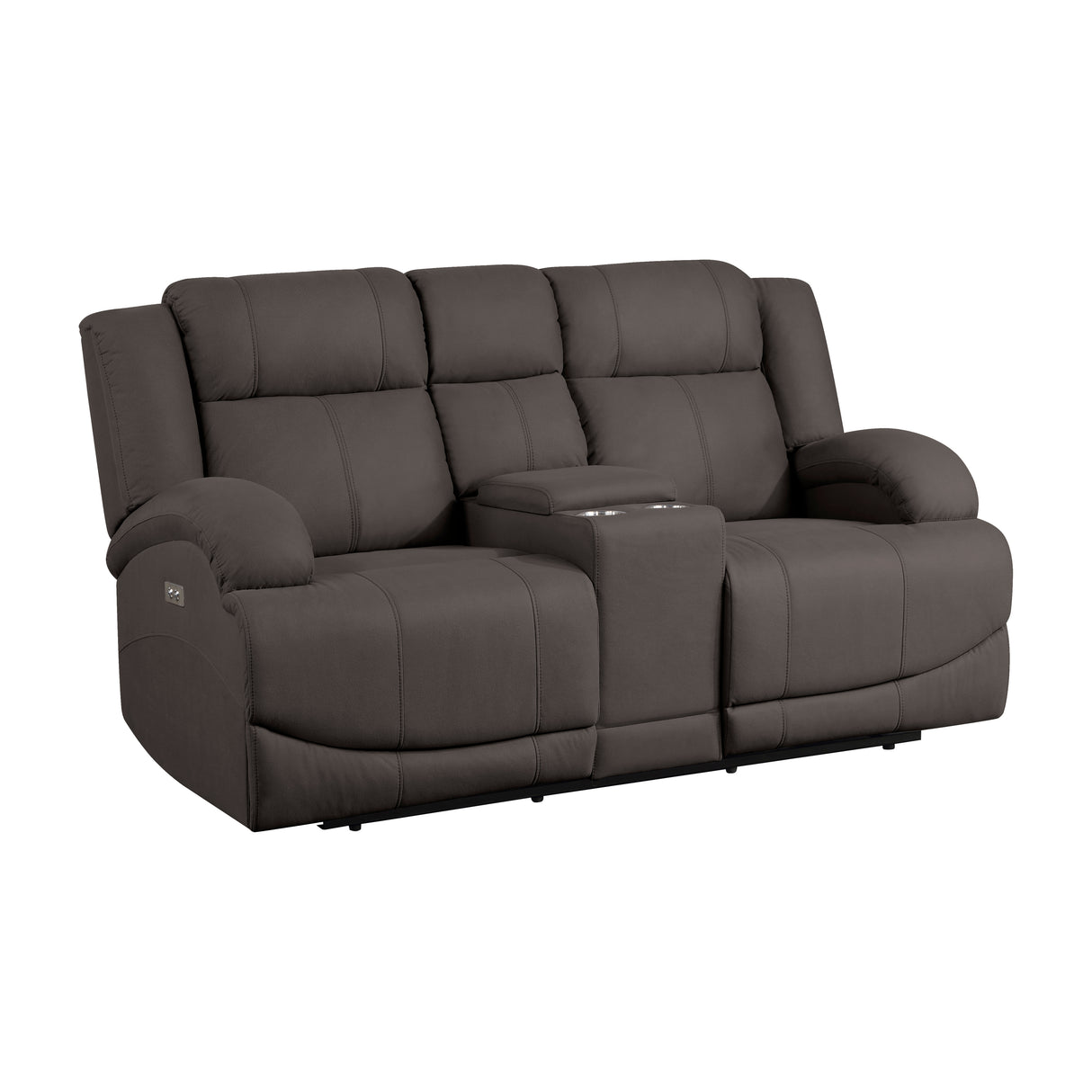 Camryn Chocolate Power Double Reclining Loveseat from Homelegance - Luna Furniture