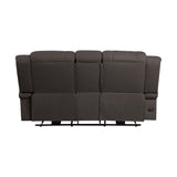 Camryn Chocolate Power Double Reclining Loveseat from Homelegance - Luna Furniture