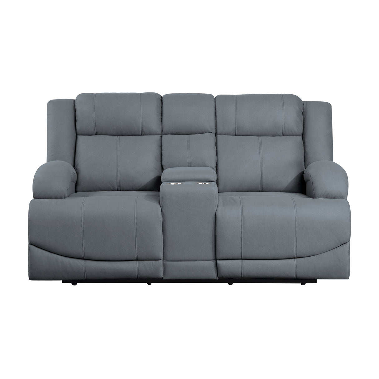 Camryn Graphite Blue Power Double Reclining Loveseat from Homelegance - Luna Furniture