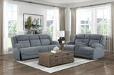 Camryn Graphite Blue Power Double Reclining Loveseat from Homelegance - Luna Furniture