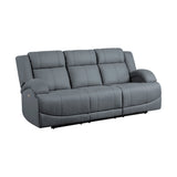 Camryn Graphite Blue Power Double Reclining Sofa from Homelegance - Luna Furniture