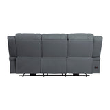 Camryn Graphite Blue Power Double Reclining Sofa from Homelegance - Luna Furniture