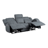 Camryn Graphite Blue Power Double Reclining Sofa from Homelegance - Luna Furniture