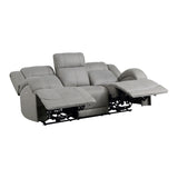 Camryn Gray Power Double Reclining Sofa from Homelegance - Luna Furniture