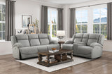 Camryn Gray Power Double Reclining Sofa from Homelegance - Luna Furniture