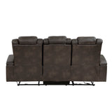 Tabor Dark Brown Power Double Reclining Sofa from Homelegance - Luna Furniture