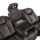 Tabor Dark Brown Power Double Reclining Sofa from Homelegance - Luna Furniture