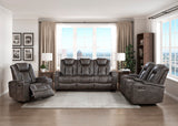 Tabor Dark Brown Power Double Reclining Sofa from Homelegance - Luna Furniture