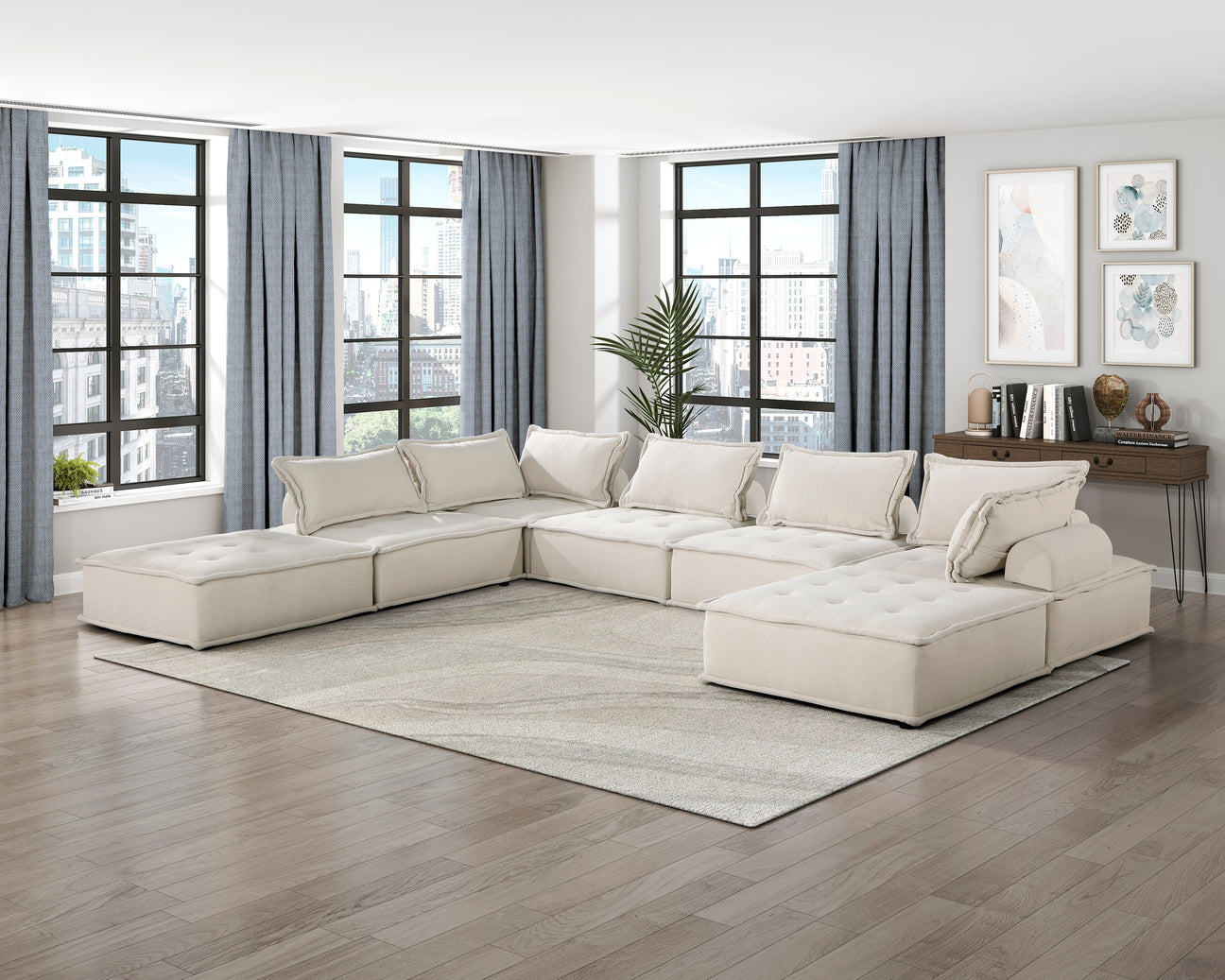 Inman Beige Boucle 7-Piece Modular Sectional from Homelegance - Luna Furniture