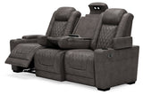 HyllMont Gray Power Reclining Sofa -  - Luna Furniture