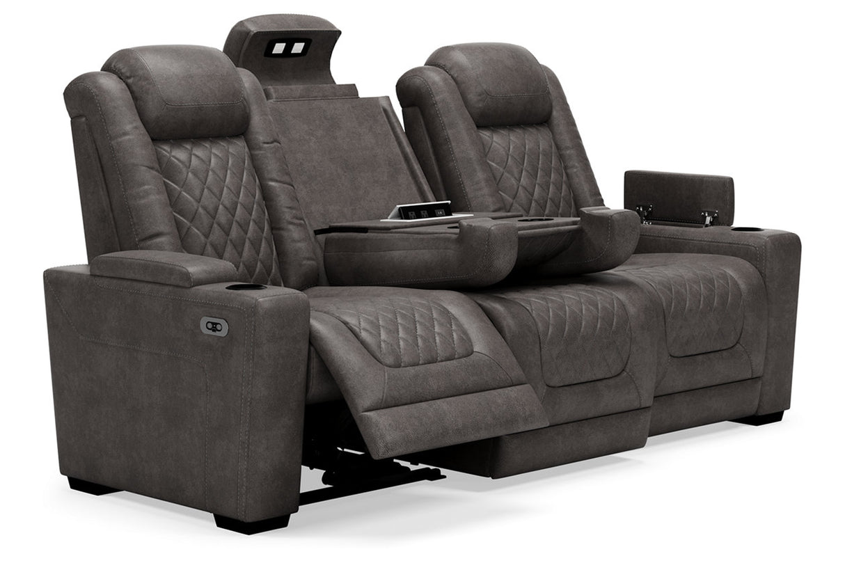 HyllMont Gray Power Reclining Sofa -  - Luna Furniture