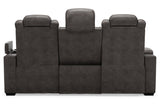 HyllMont Gray Power Reclining Sofa -  - Luna Furniture