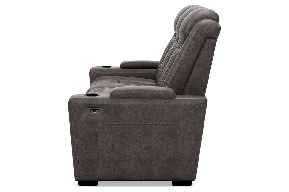 HyllMont Gray Power Reclining Sofa -  - Luna Furniture