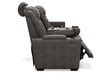 HyllMont Gray Power Reclining Sofa -  - Luna Furniture