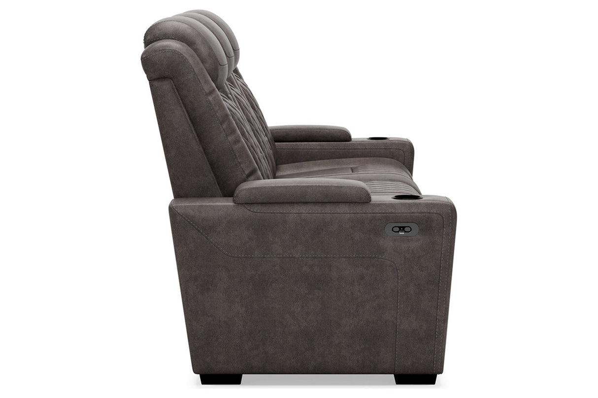 HyllMont Gray Power Reclining Sofa -  - Luna Furniture