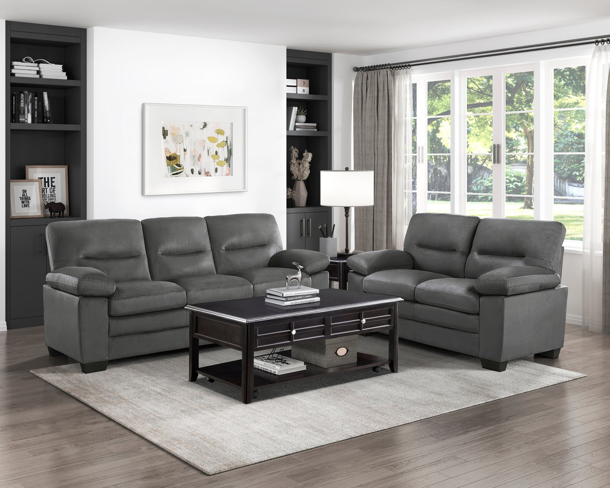 Keighly Dark Gray Loveseat from Homelegance - Luna Furniture