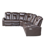 Caelan Dark Brown LED Power Reclining Sectional from Homelegance - Luna Furniture