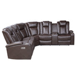 Caelan Dark Brown LED Power Reclining Sectional from Homelegance - Luna Furniture