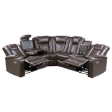 Caelan Dark Brown LED Power Reclining Sectional from Homelegance - Luna Furniture