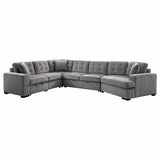 9401GRY*42LRU (4)4-Piece Sectional with Pull-out Bed and Pull-out Ottoman - Luna Furniture