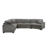 9401GRY*42LRU (4)4-Piece Sectional with Pull-out Bed and Pull-out Ottoman - Luna Furniture