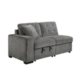 9401GRY*42LRU (4)4-Piece Sectional with Pull-out Bed and Pull-out Ottoman - Luna Furniture