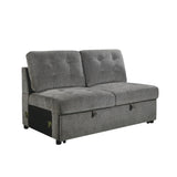 9401GRY*42LRU (4)4-Piece Sectional with Pull-out Bed and Pull-out Ottoman - Luna Furniture