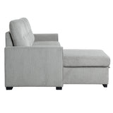 9402GRY*SC (2)2-Piece Reversible Sectional with Pull-out Bed and Hidden Storage - Luna Furniture