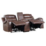 9405BR-2PW Power Double Reclining Love Seat with Center Console, Receptacles and USB Ports - Luna Furniture