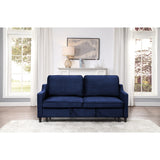 Adelia Navy  Velvet Convertible Studio Sofa with Pull-out Bed -  Homelegance - Luna Furniture