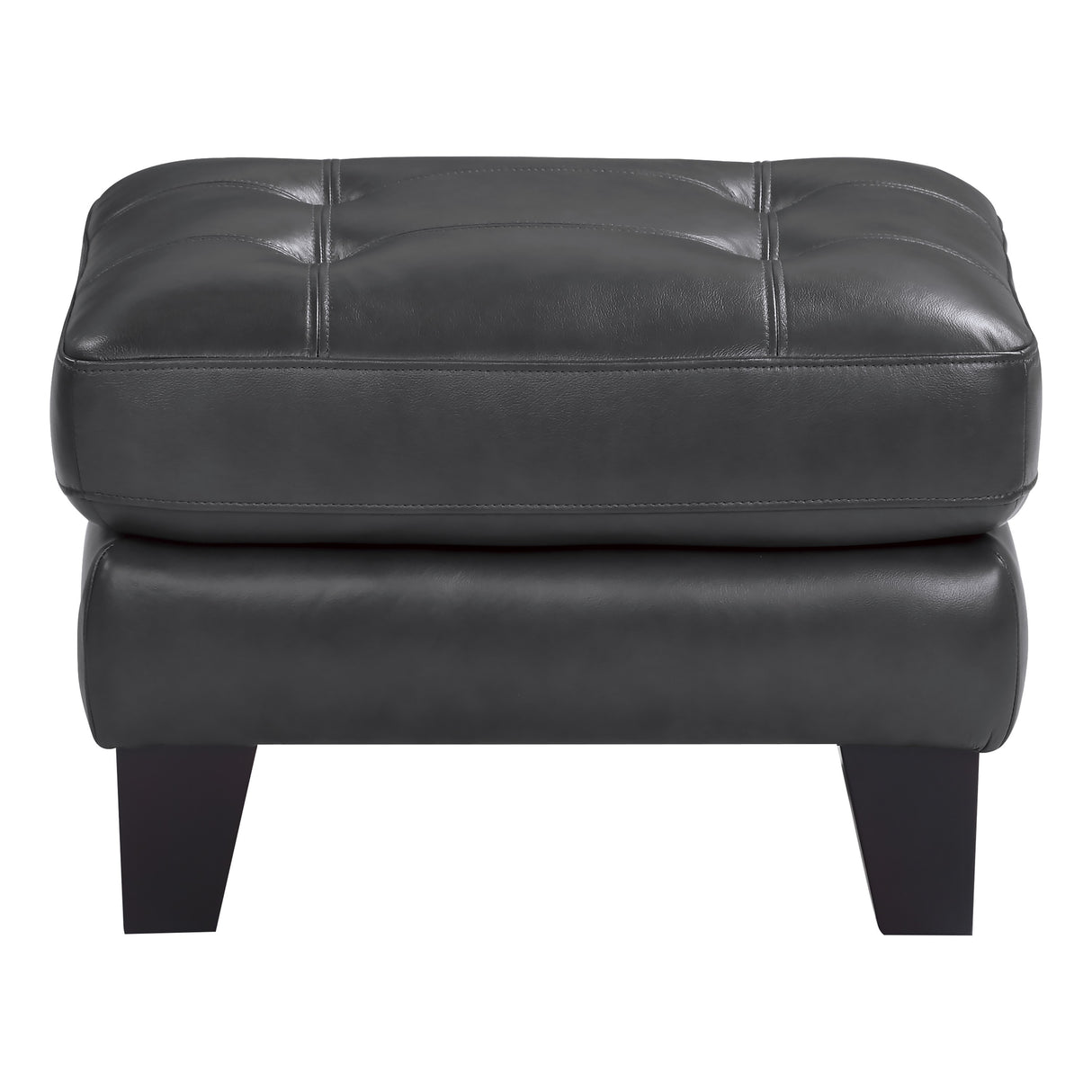 Spivey Dark Gray Leather Ottoman from Homelegance - Luna Furniture