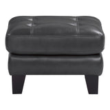 Spivey Dark Gray Leather Ottoman from Homelegance - Luna Furniture