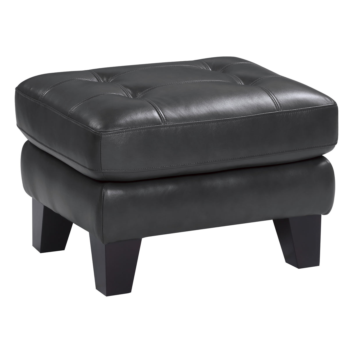 Spivey Dark Gray Leather Ottoman from Homelegance - Luna Furniture