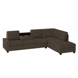 9507CHC*3OT (2)2-Piece Reversible Sectional with Drop-Down Cup Holders and Storage Ottoman - Luna Furniture