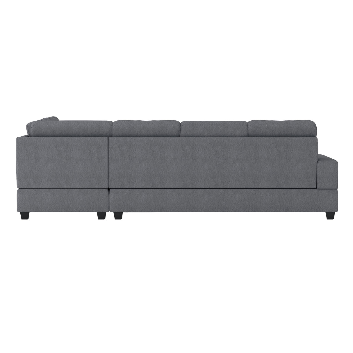 9507DGY*3OT (2)2-Piece Reversible Sectional with Drop-Down Cup Holders and Storage Ottoman - Luna Furniture