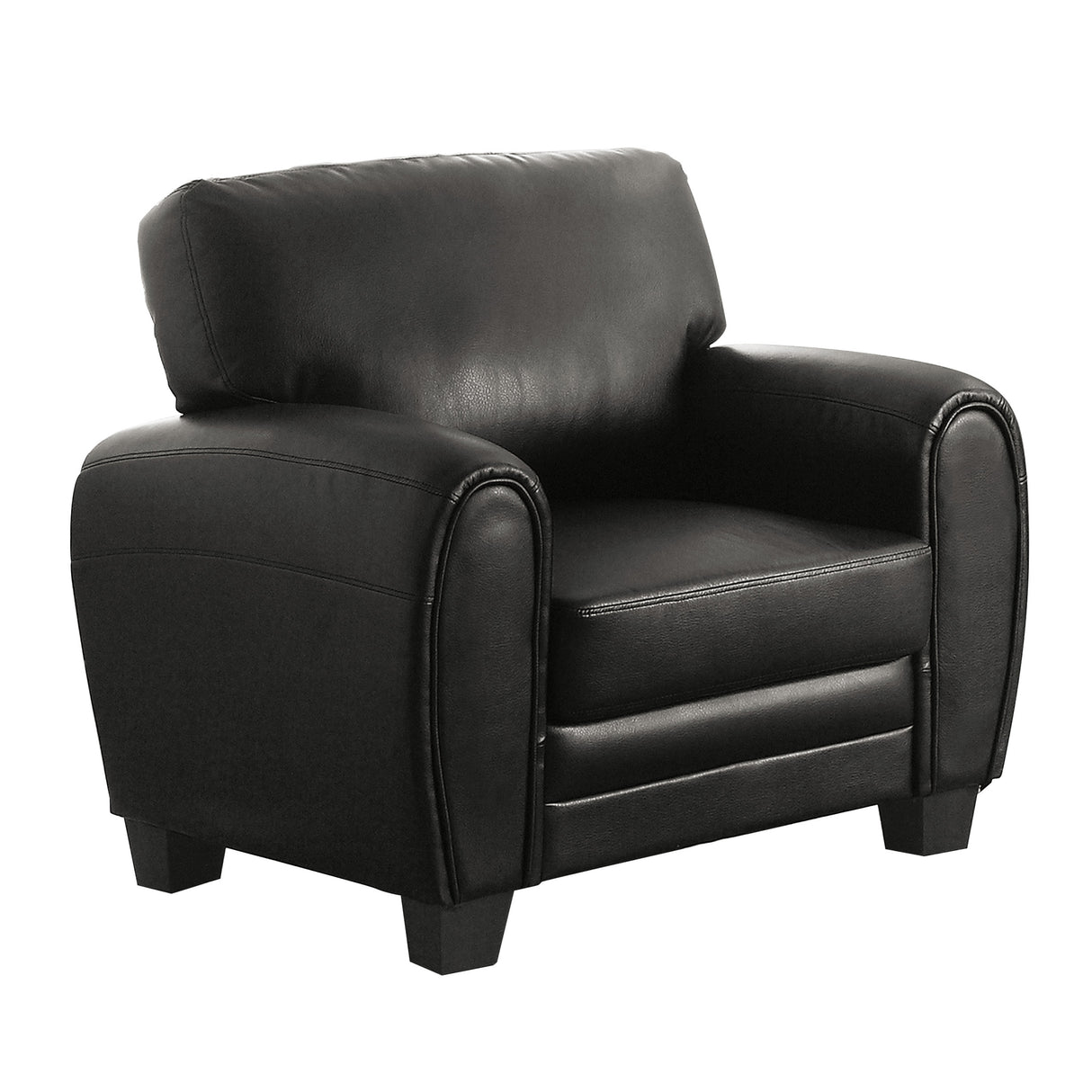 Rubin Black Faux Leather Chair from Homelegance - Luna Furniture