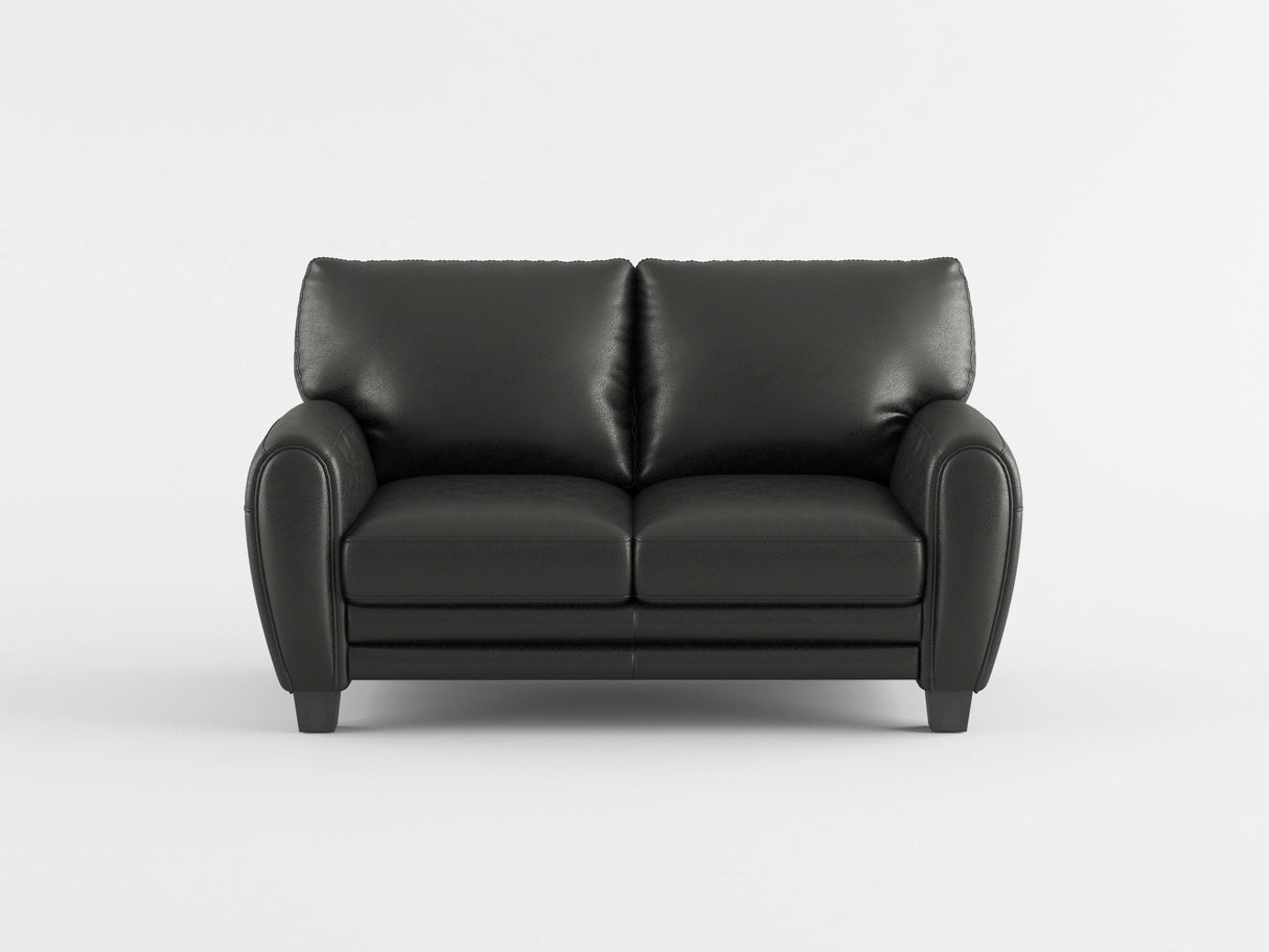 Rubin Black Faux Leather Loveseat from Homelegance - Luna Furniture