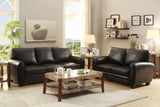 Rubin Black Faux Leather Loveseat from Homelegance - Luna Furniture