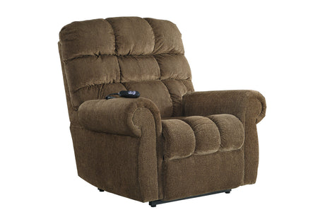 Ernestine Truffle Power Lift Recliner from Ashley - Luna Furniture