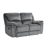 Muirfield Gray Double Reclining Loveseat from Homelegance - Luna Furniture