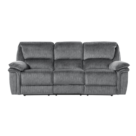 Muirfield Gray Double Reclining Sofa from Homelegance - Luna Furniture