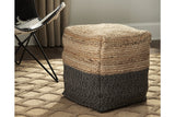 Sweed Valley Natural/Black Pouf -  - Luna Furniture