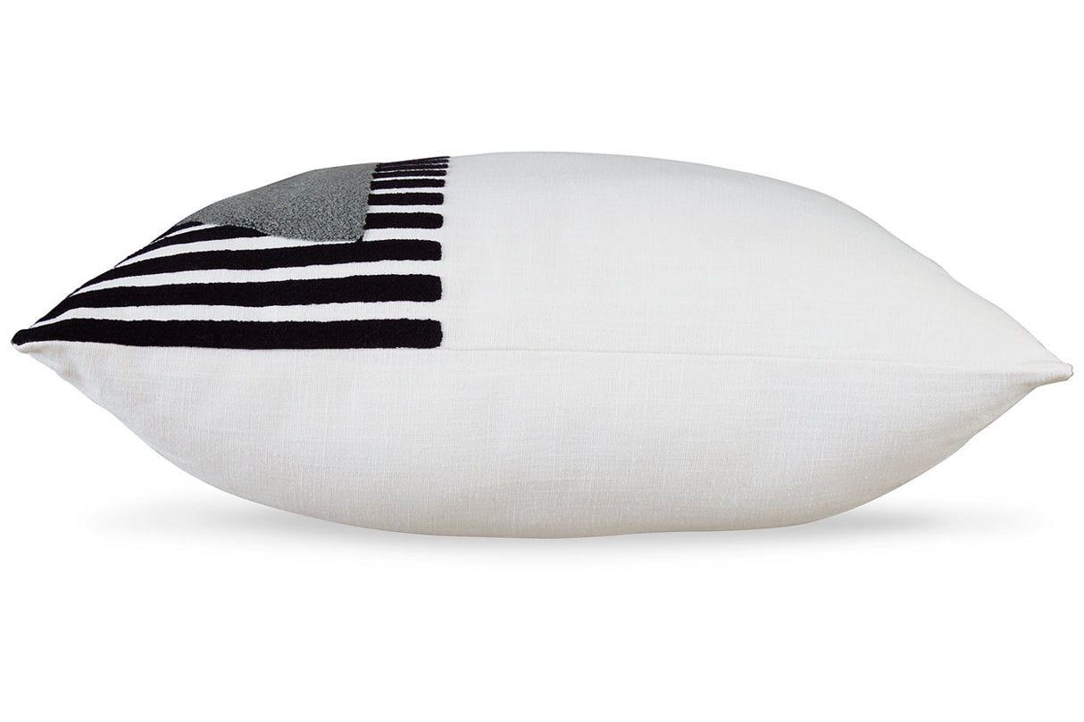 Longsum Black/White/Honey Pillow -  Ashley - Luna Furniture