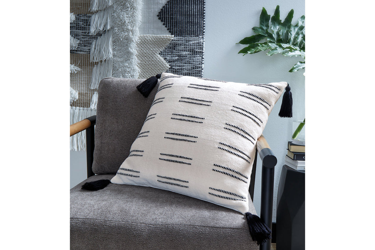 Mudderly Black/White Pillow -  Ashley - Luna Furniture